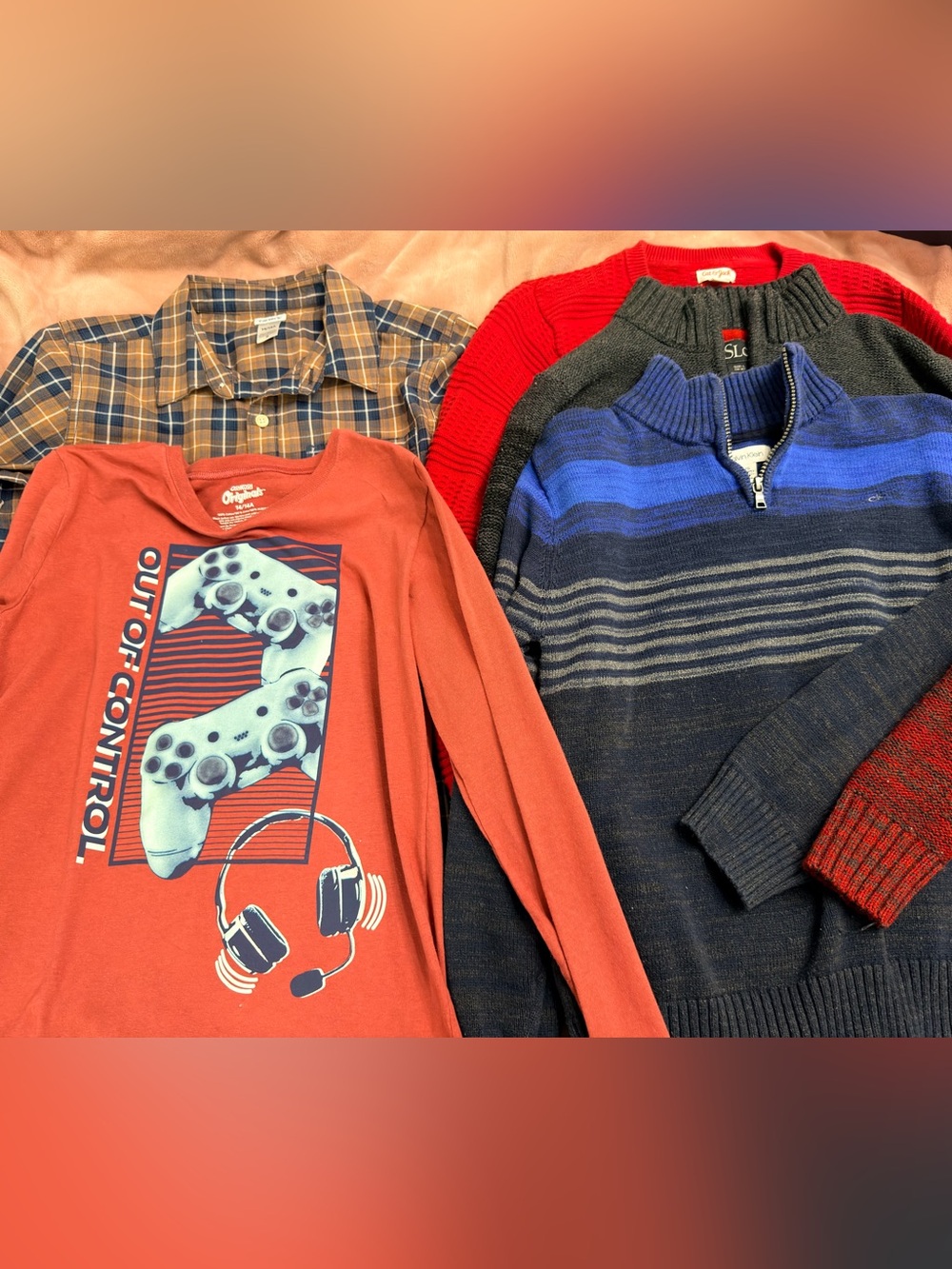 Carter's Rust Graphic Gamer Long-Sleeve Top